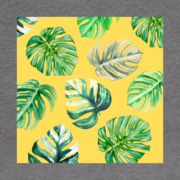 Green leaf design with yellow background by YouChoice Creations